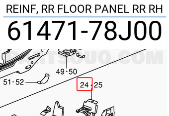 Suzuki 6147178J00 REINF, RR FLOOR PANEL RR RH