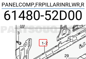 Suzuki 6148052D00 PANELCOMP,FRPILLARINRLWR,R