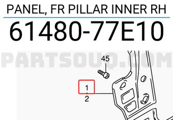 Suzuki 6148077E10 PANEL, FR PILLAR INNER RH
