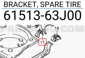 Suzuki 6151363J00 BRACKET, SPARE TIRE