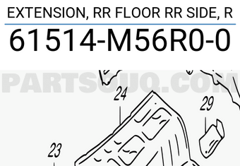 Suzuki 61514M56R00 EXTENSION, RR FLOOR RR SIDE, R
