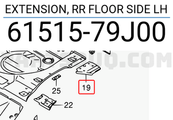 Suzuki 6151579J00 EXTENSION, RR FLOOR SIDE LH