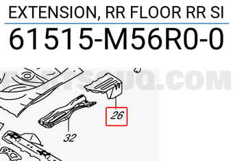 Suzuki 61515M56R00 EXTENSION, RR FLOOR RR SI