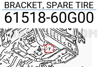 Suzuki 6151860G00 BRACKET, SPARE TIRE