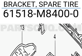 Suzuki 61518M84000 BRACKET, SPARE TIRE