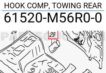 Suzuki 61520M56R00 HOOK COMP, TOWING REAR