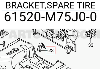 Suzuki 61520M75J00 BRACKET,SPARE TIRE