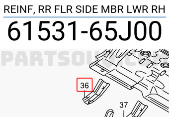 Suzuki 6153165J00 REINF, RR FLR SIDE MBR LWR RH