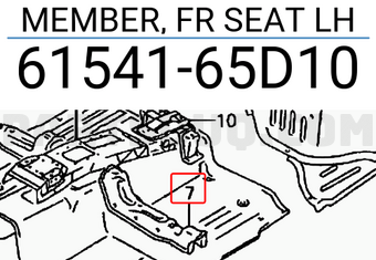 Suzuki 6154165D10 MEMBER, FR SEAT LH