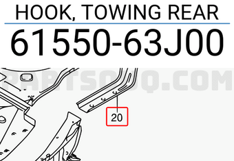 Suzuki 6155063J00 HOOK, TOWING REAR