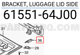 Suzuki 6155164J00 BRACKET, LUGGAGE LID SIDE