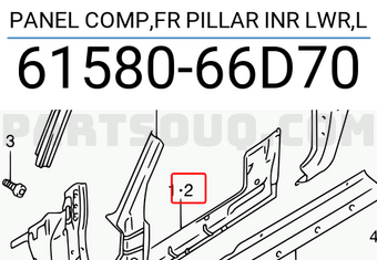 Suzuki 6158066D70 PANEL COMP,FR PILLAR INR LWR,L