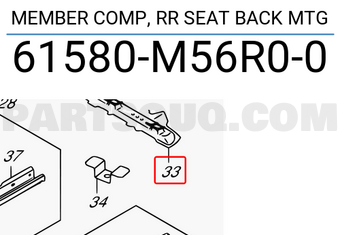 Suzuki 61580M56R00 MEMBER COMP, RR SEAT BACK MTG