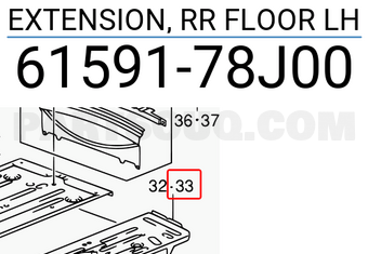 Suzuki 6159178J00 EXTENSION, RR FLOOR LH