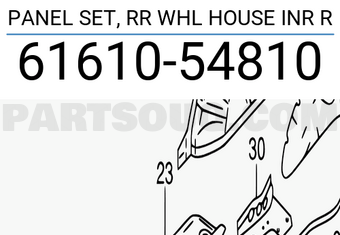 Suzuki 6161054810 PANEL SET, RR WHL HOUSE INR R