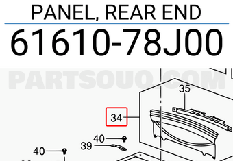 Suzuki 6161078J00 PANEL, REAR END