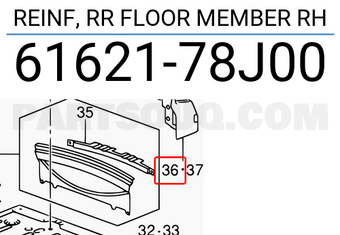 Suzuki 6162178J00 REINF, RR FLOOR MEMBER RH