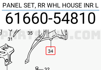Suzuki 6166054810 PANEL SET, RR WHL HOUSE INR L