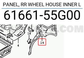 Suzuki 6166155G00 PANEL, RR WHEEL HOUSE INNER L
