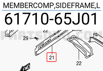 Suzuki 6171065J01 MEMBERCOMP,SIDEFRAME,L