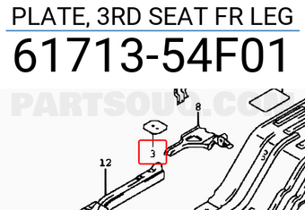 Suzuki 6171354F01 PLATE, 3RD SEAT FR LEG