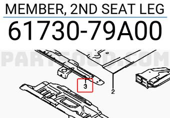 Suzuki 6173079A00 MEMBER, 2ND SEAT LEG