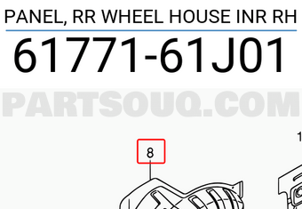 Suzuki 6177161J01 PANEL, RR WHEEL HOUSE INR RH