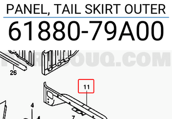 Suzuki 6188079A00 PANEL, TAIL SKIRT OUTER