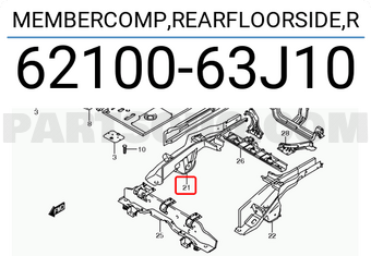 Suzuki 6210063J10 MEMBERCOMP,REARFLOORSIDE,R