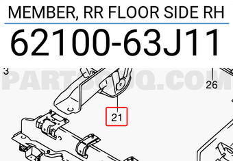 Suzuki 6210063J11 MEMBER, RR FLOOR SIDE RH
