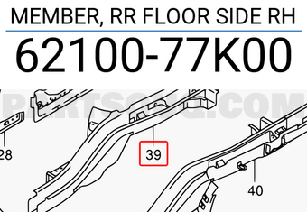 Suzuki 6210077K00 MEMBER, RR FLOOR SIDE RH