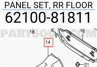 Suzuki 6210081811 PANEL SET, RR FLOOR