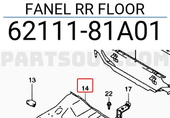 Suzuki 6211181A01 FANEL RR FLOOR