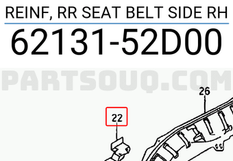 Suzuki 6213152D00 REINF, RR SEAT BELT SIDE RH