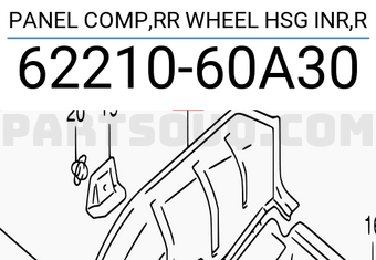 Suzuki 6221060A30 PANEL COMP,RR WHEEL HSG INR,R