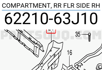 Suzuki 6221063J10 COMPARTMENT, RR FLR SIDE RH