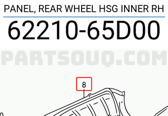 Suzuki 6221065D00 PANEL, REAR WHEEL HSG INNER RH