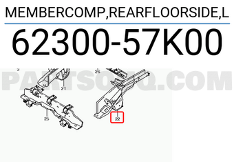 Suzuki 6230057K00 MEMBERCOMP,REARFLOORSIDE,L