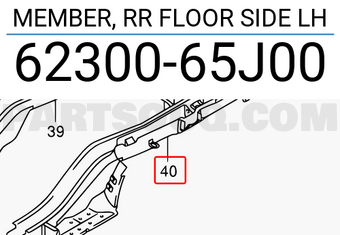 Suzuki 6230065J00 MEMBER, RR FLOOR SIDE LH