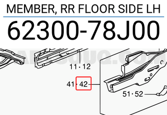 Suzuki 6230078J00 MEMBER, RR FLOOR SIDE LH