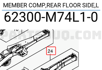 Suzuki 62300M74L10 MEMBER COMP,REAR FLOOR SIDE,L