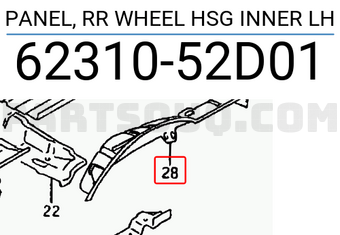 Suzuki 6231052D01 PANEL, RR WHEEL HSG INNER LH