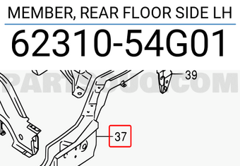 Suzuki 6231054G01 MEMBER, REAR FLOOR SIDE LH