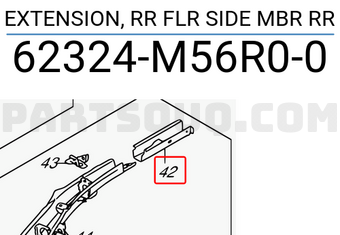 Suzuki 62324M56R00 EXTENSION, RR FLR SIDE MBR RR