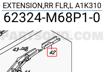 Suzuki 62324M68P10 EXTENSION,RR FLR,L A1K310