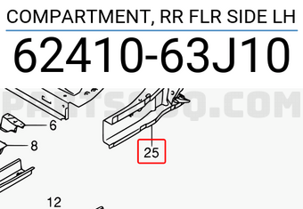 Suzuki 6241063J10 COMPARTMENT, RR FLR SIDE LH