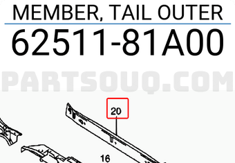 Suzuki 6251181A00 MEMBER, TAIL OUTER