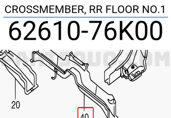 Suzuki 6261076K00 CROSSMEMBER, RR FLOOR NO.1