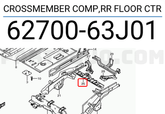 Suzuki 6270063J01 CROSSMEMBER COMP,RR FLOOR CTR