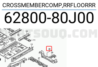 Suzuki 6280080J00 CROSSMEMBERCOMP,RRFLOORRR